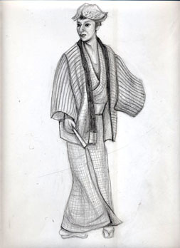 市川雷蔵の映画「沓掛の時次郎」の模写_4枚目 