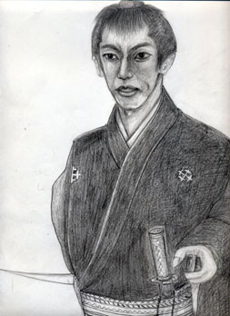 市川雷蔵の映画「眠狂四郎多情剣」の模写_4枚目